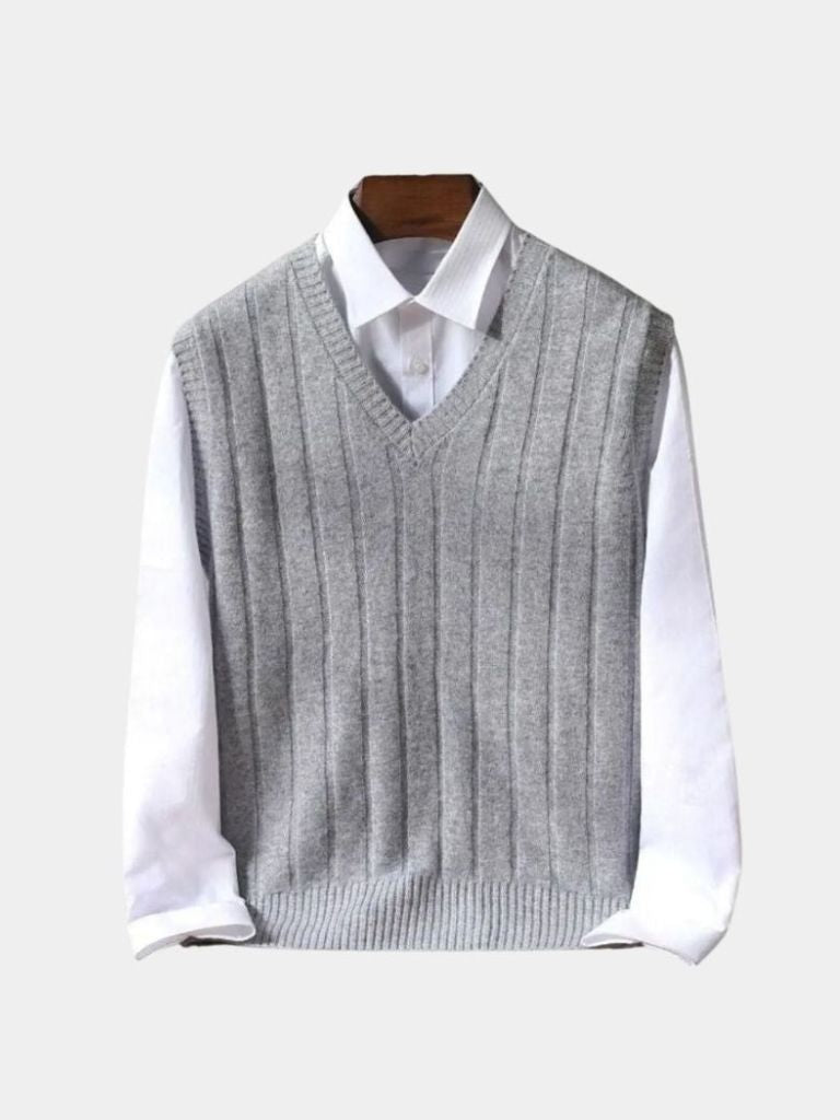 100% Merino Wool Pullover Sweater Vest for Men