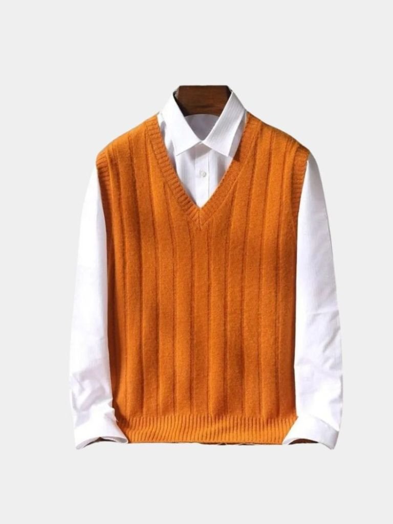 100% Merino Wool Pullover Sweater Vest for Men