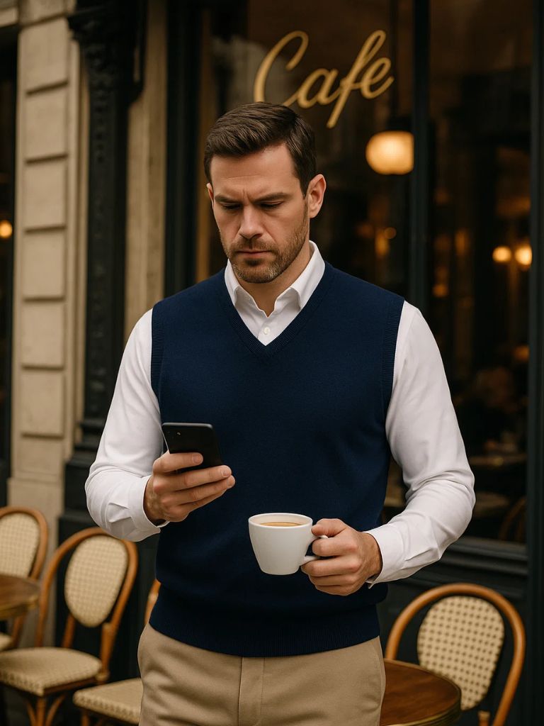 100% Merino Wool Sweater Vest for Men