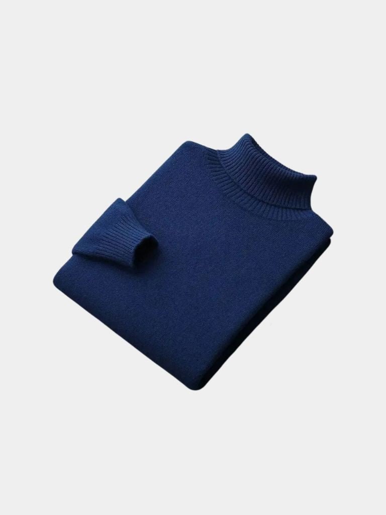 100% Merino Wool Turtleneck Sweater for Men