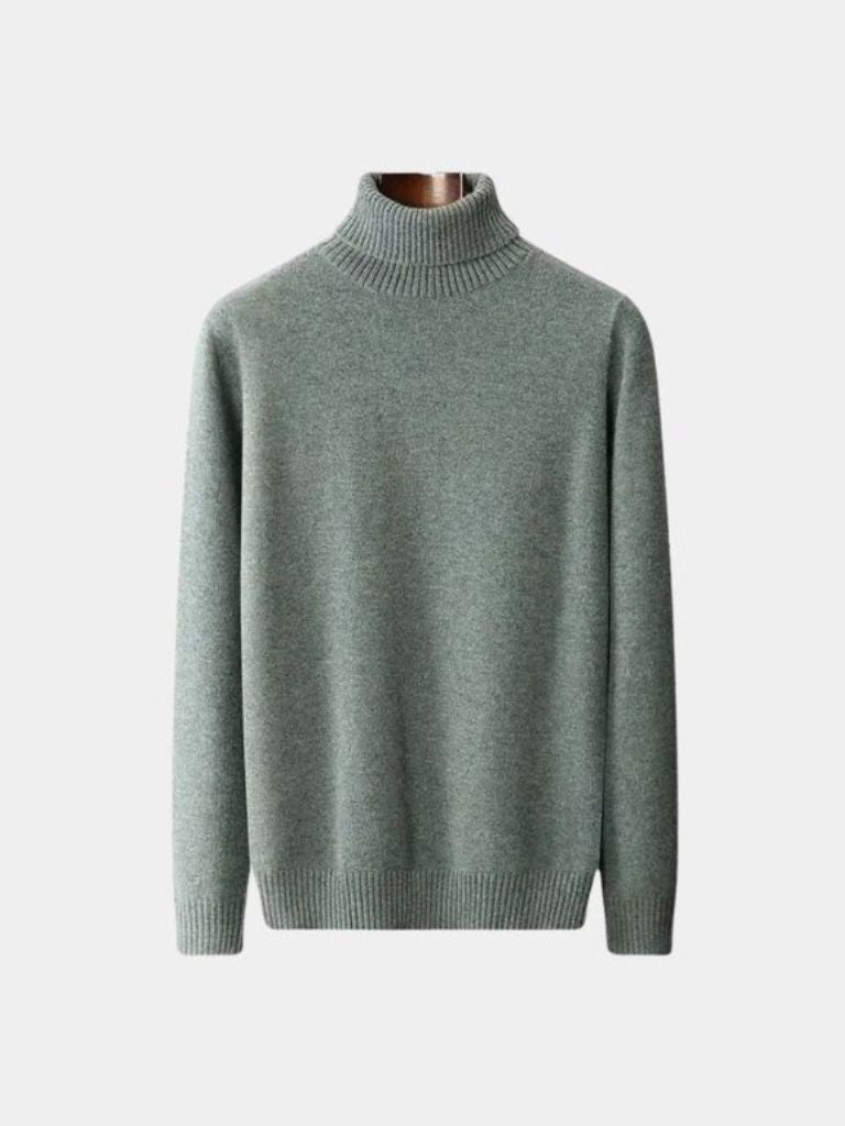 100% Merino Wool Turtleneck Sweater for Men
