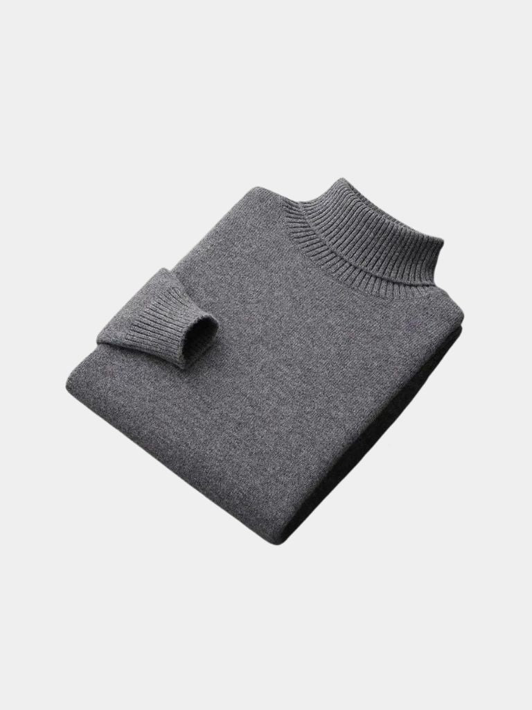 100% Merino Wool Turtleneck Sweater for Men
