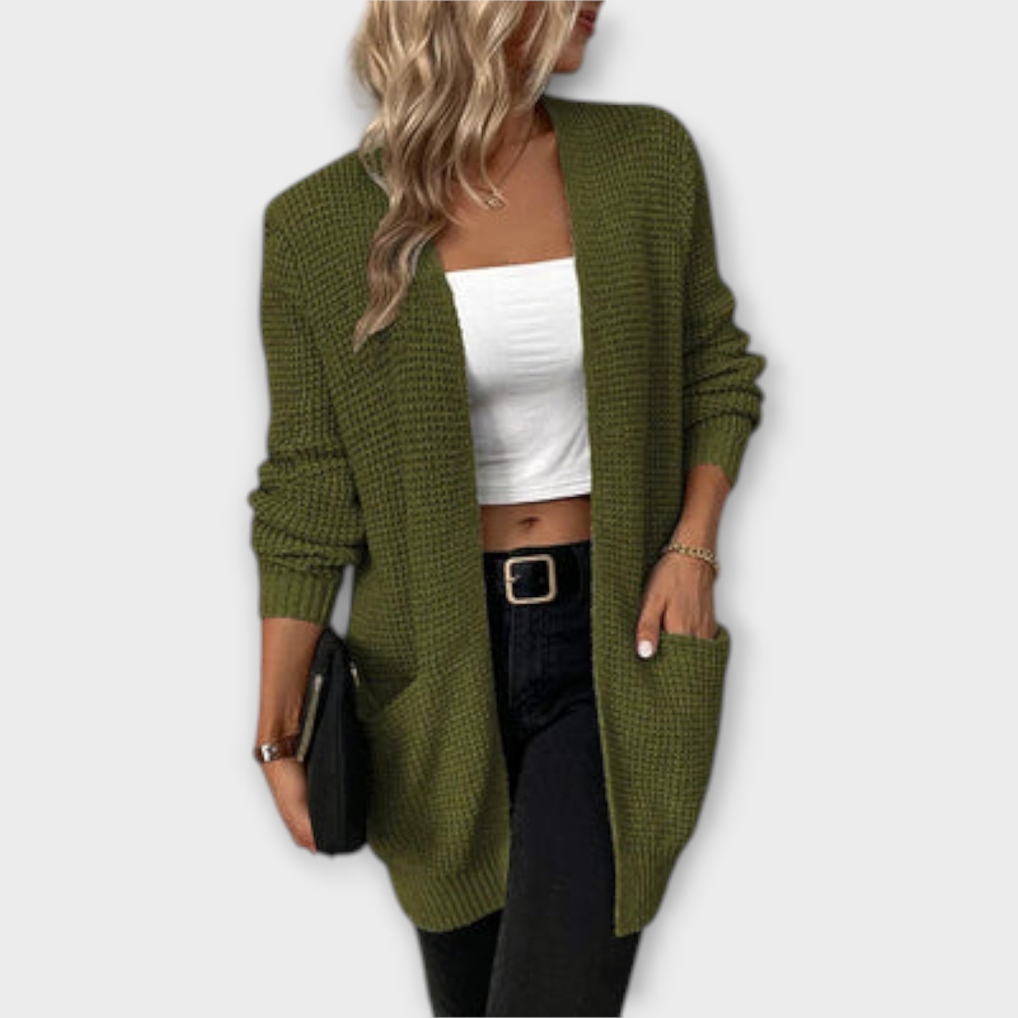 Casual knitted cardigan with pockets
