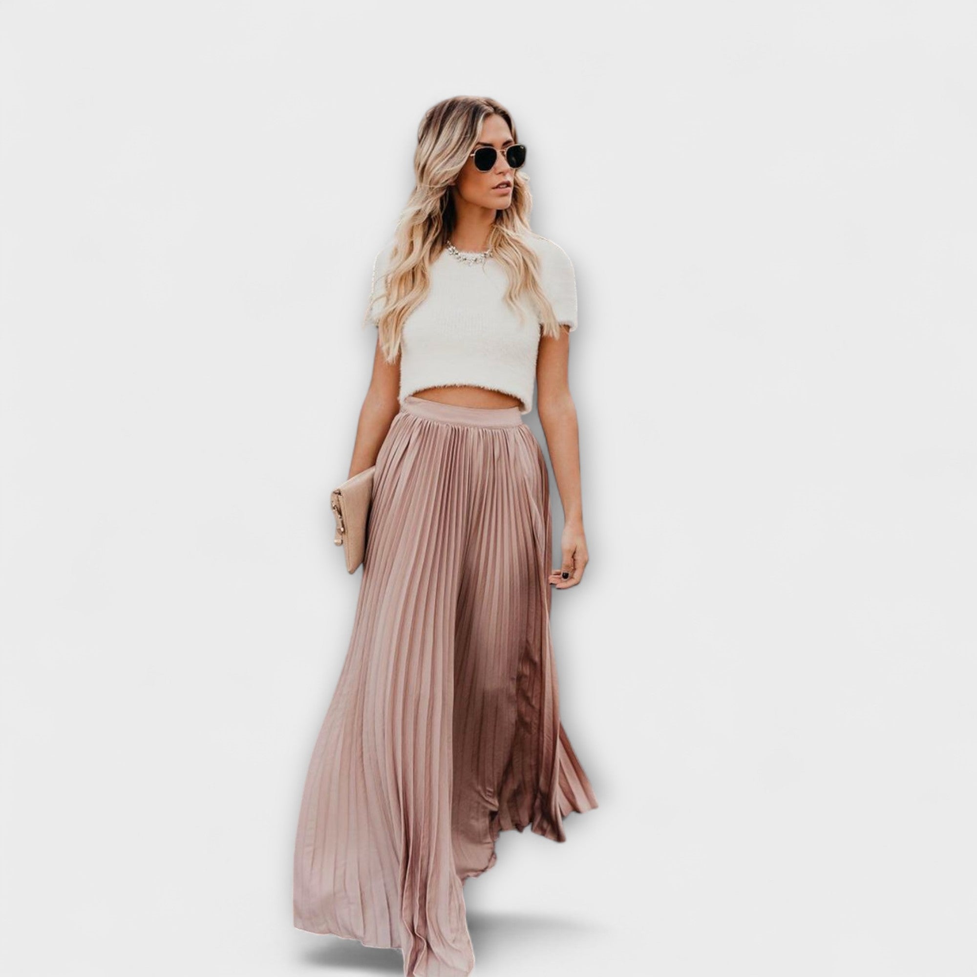 Light Pleated Maxi Skirt