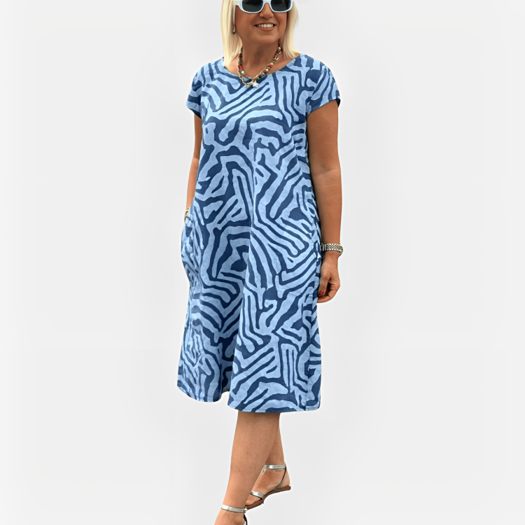 Elara Summer Dress with Patterned Print