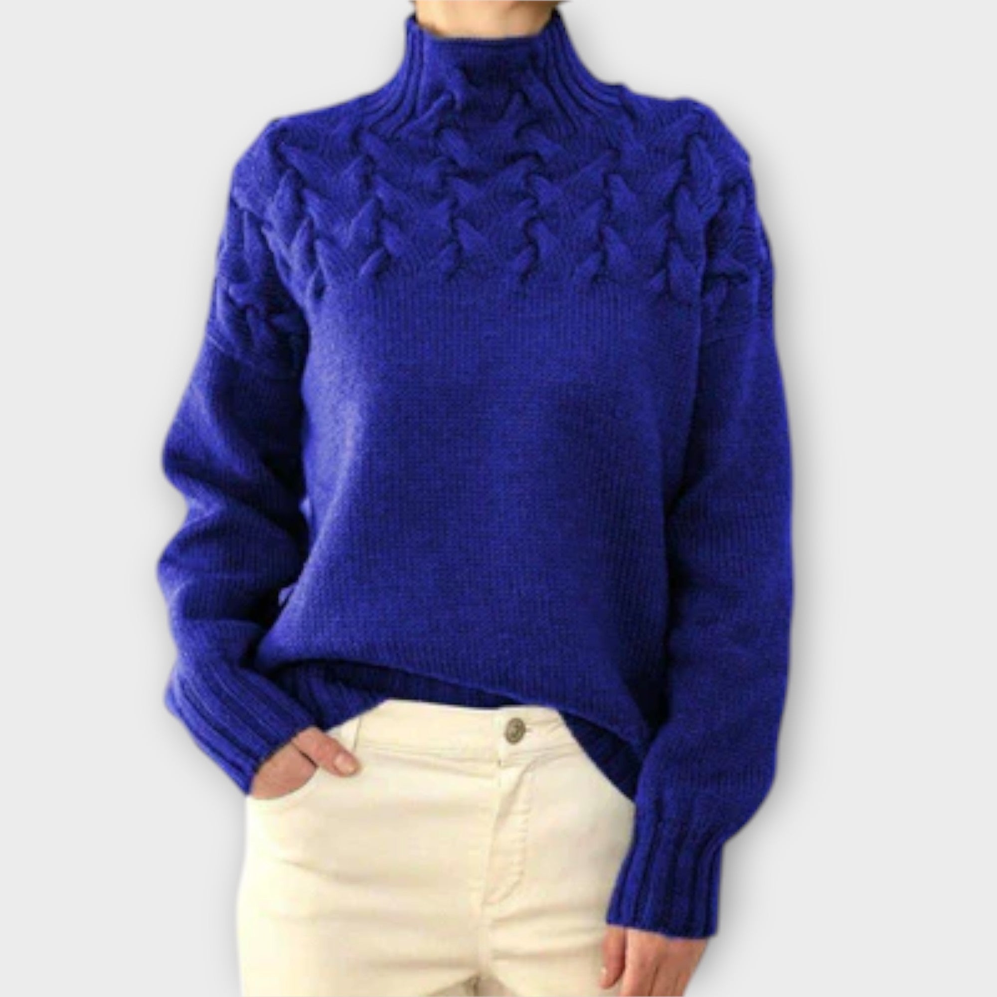 Ladies' Sweater with Cable Knit Detail for Women