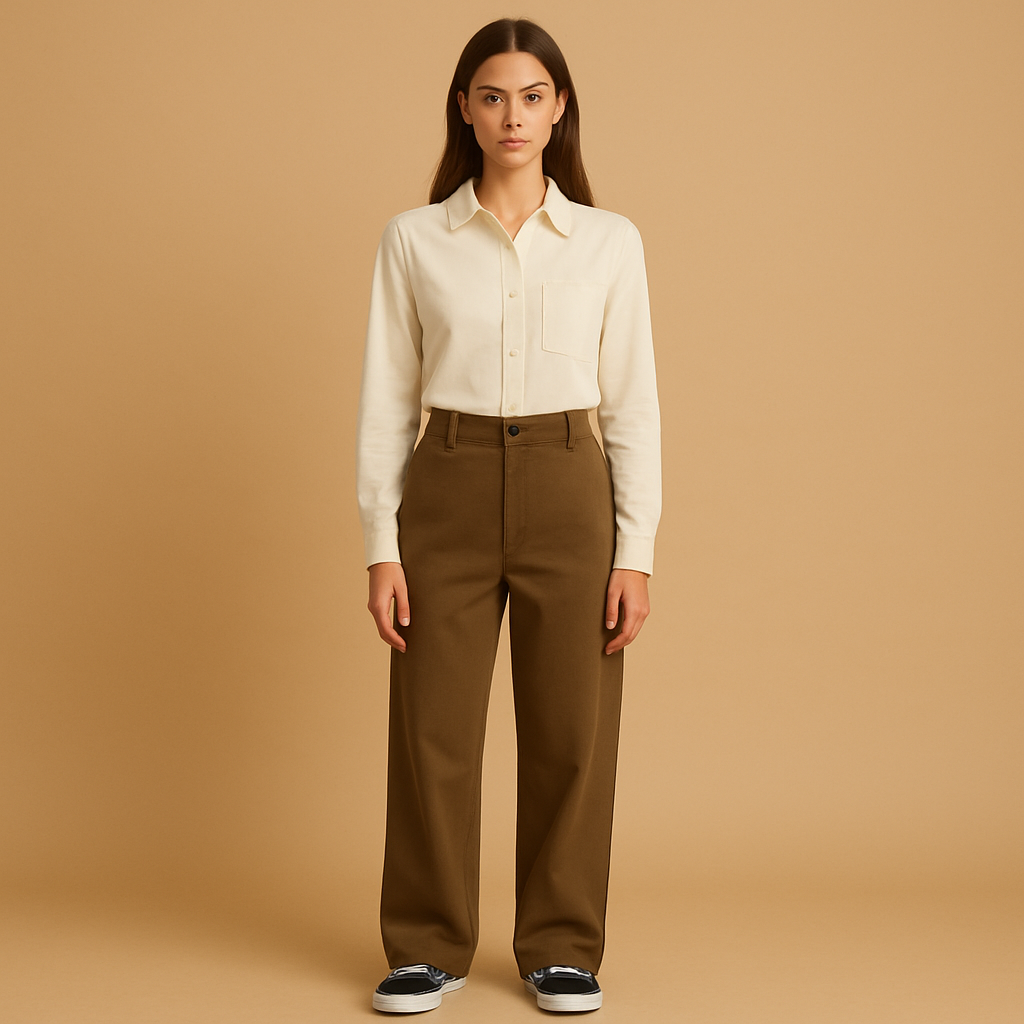 Asymmetrical baggy trousers for women | Roos