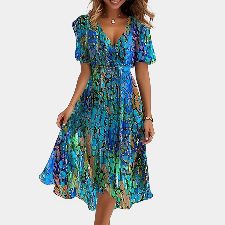 Floral Chiffon Midi Dress