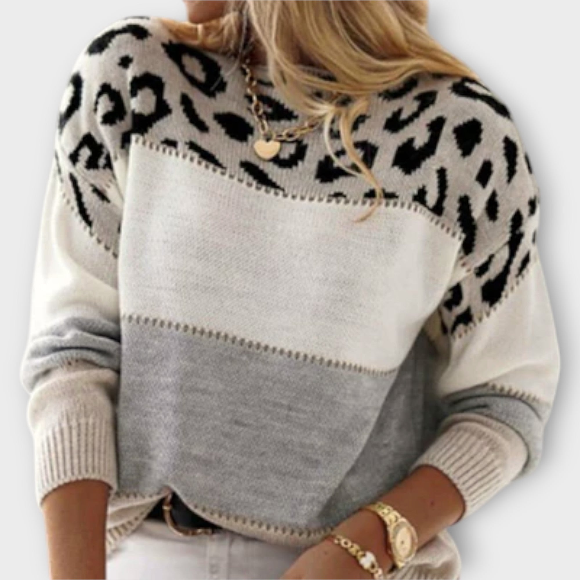 Casual Sweater with Lion Design