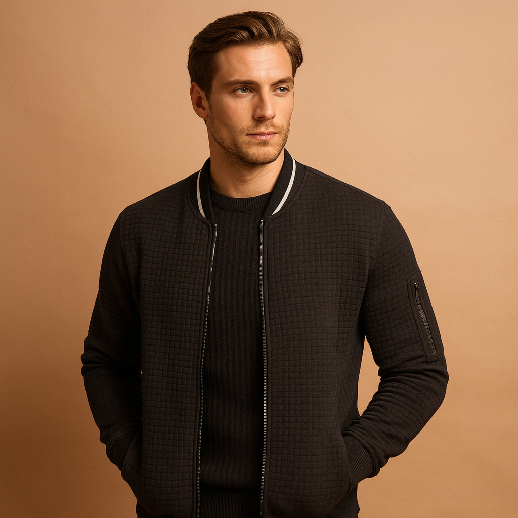 Cable knit half zip sweater for men | Nathan
