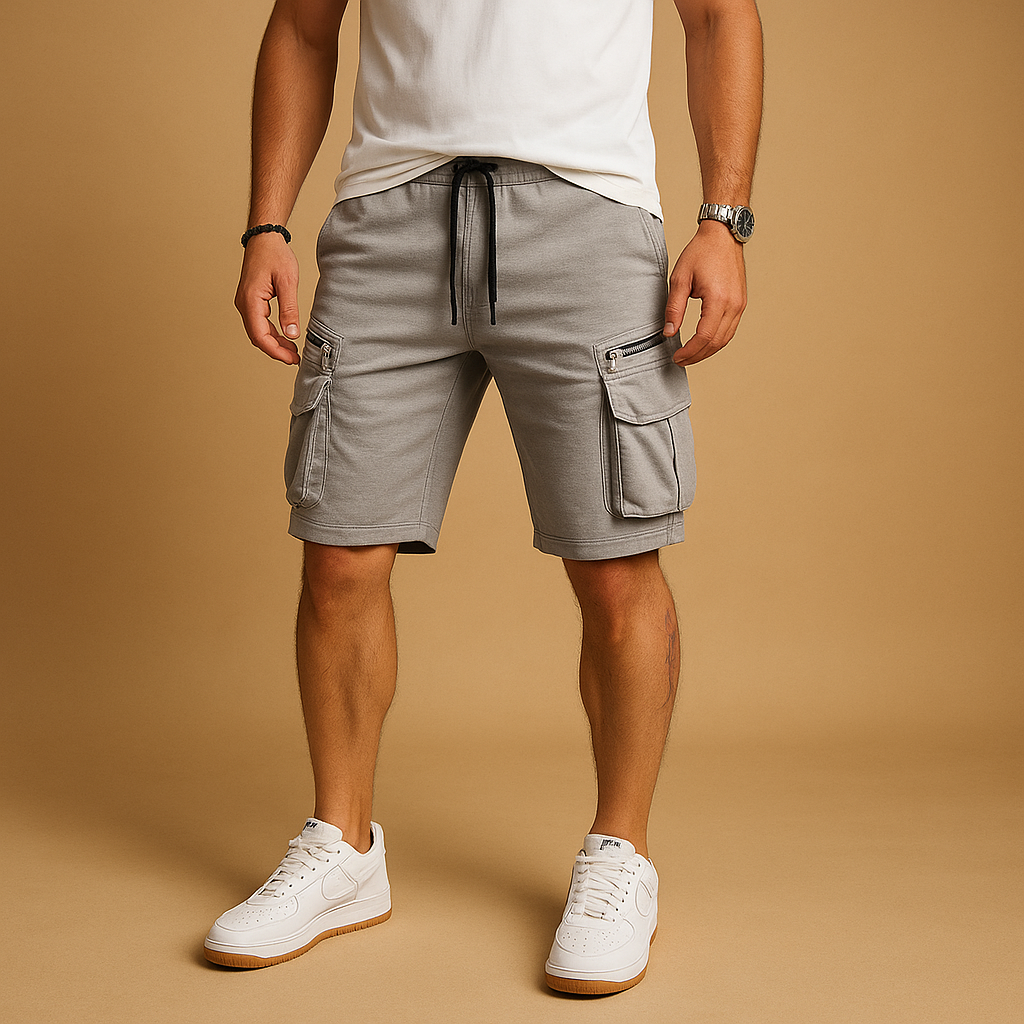 Cargo shorts with adjustable drawstring for men | Ethan