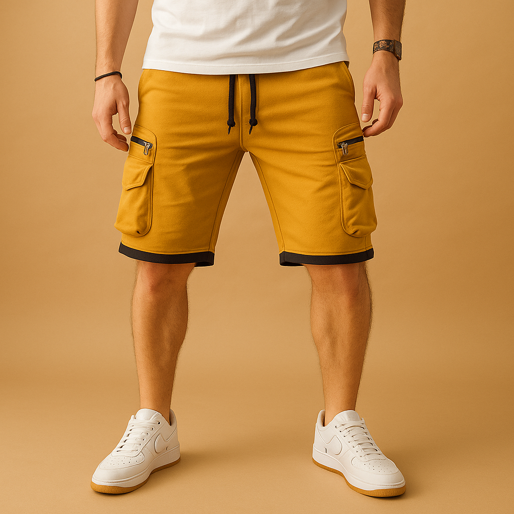 Cargo shorts with adjustable drawstring for men | Ethan