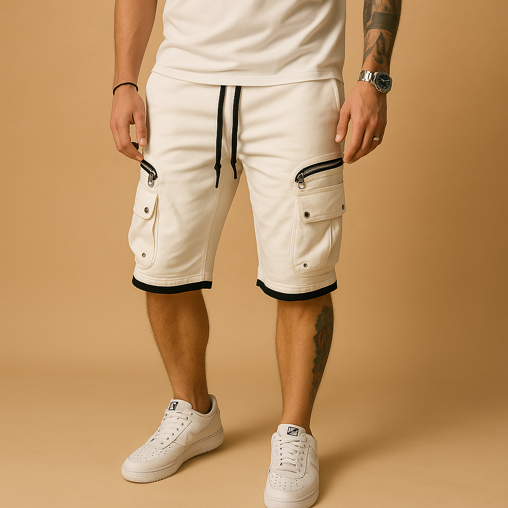 Cargo shorts with adjustable drawstring for men | Ethan