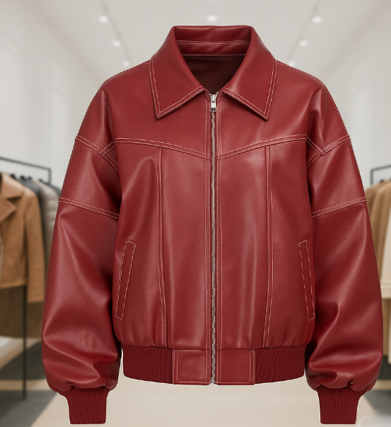 Casual Faux Leather Jacket for Women