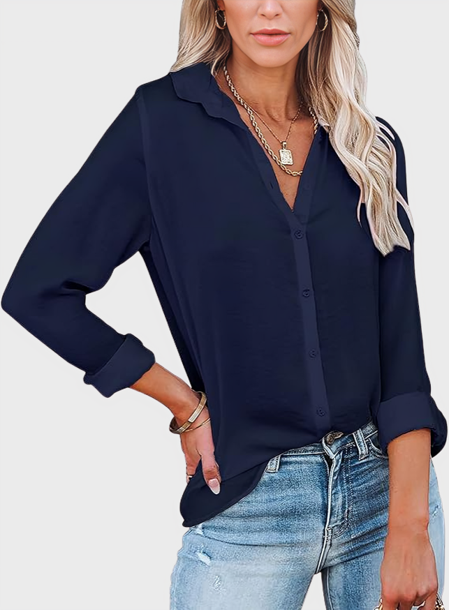 Business Casual Long Sleeve Blouse