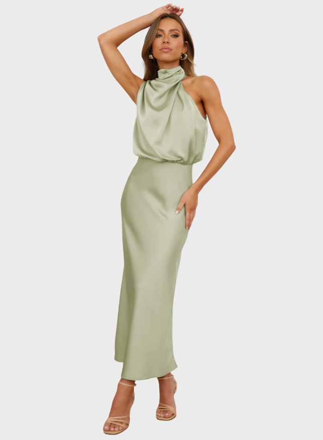 Lydia Elegant Halterneck Dress