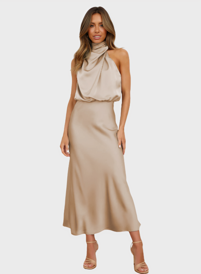 Lydia Elegant Halterneck Dress