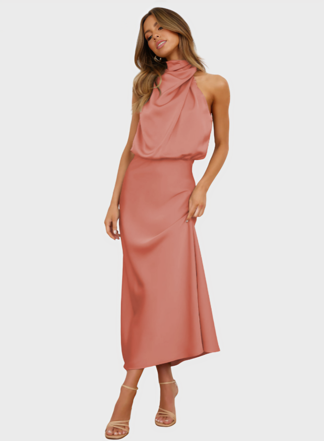 Lydia Elegant Halterneck Dress