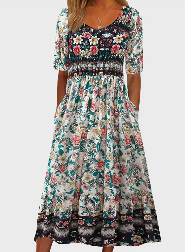 Soft Bohemian Print Dress