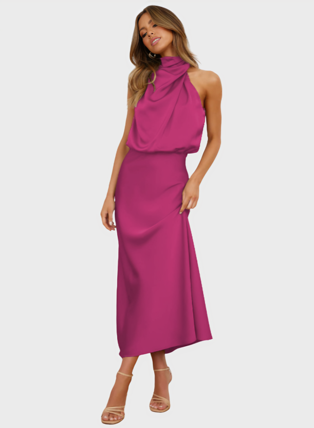 Lydia Elegant Halterneck Dress