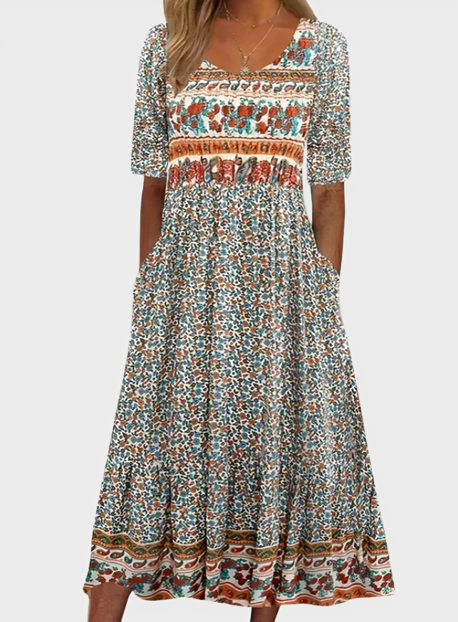 Soft Bohemian Print Dress