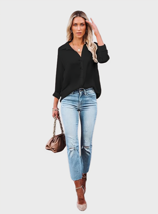 Business Casual Long Sleeve Blouse