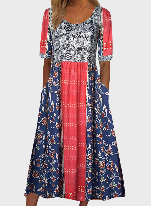 Soft Bohemian Print Dress