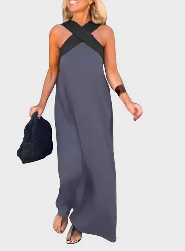 Delphine Flowing Cross Over Dress