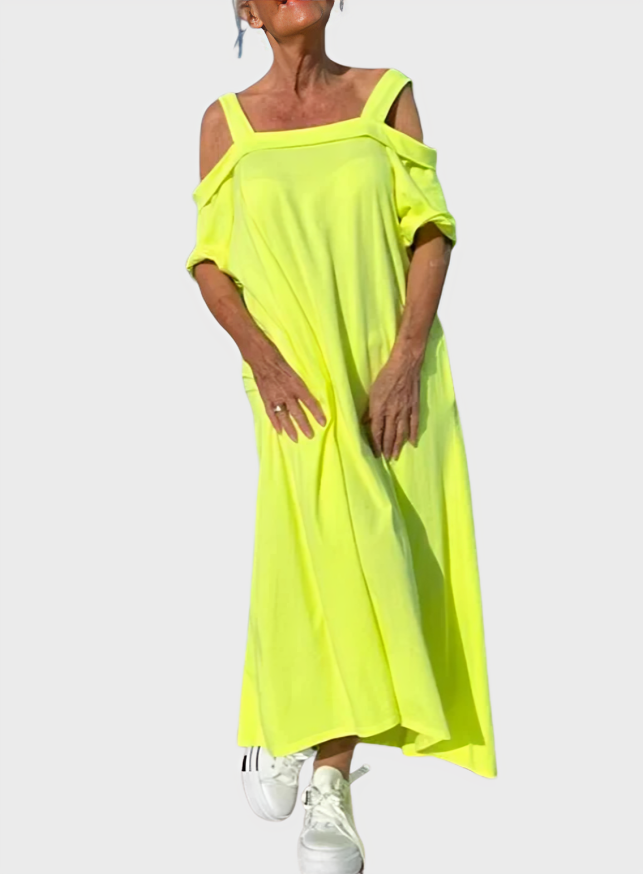 Lightweight Maxi Dress with Open Shoulders