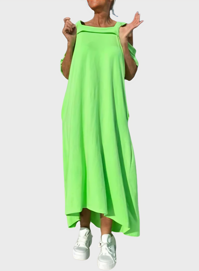 Lightweight Maxi Dress with Open Shoulders