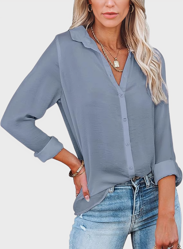 Business Casual Long Sleeve Blouse
