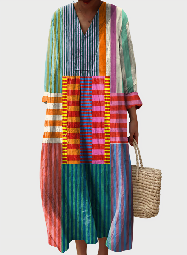 Emelie Natural Cotton-Linen Midi Dress