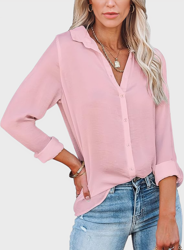 Business Casual Long Sleeve Blouse