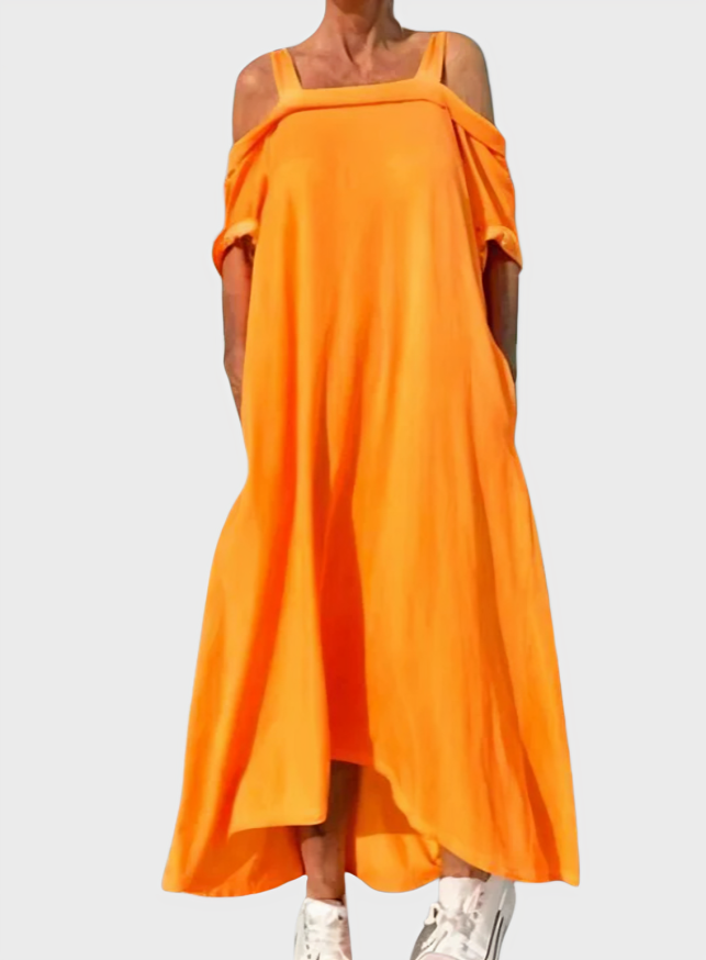 Lightweight Maxi Dress with Open Shoulders