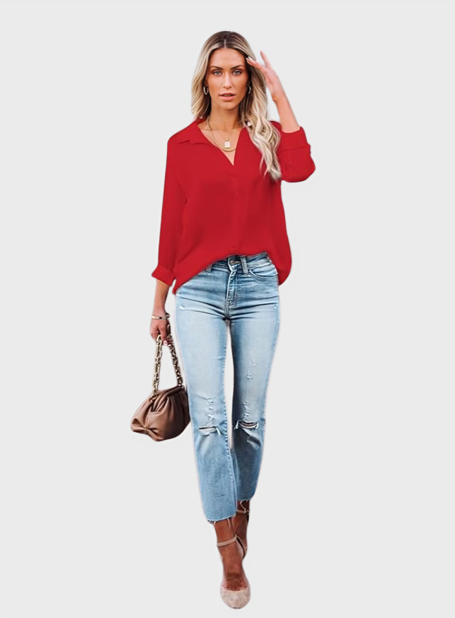 Business Casual Long Sleeve Blouse