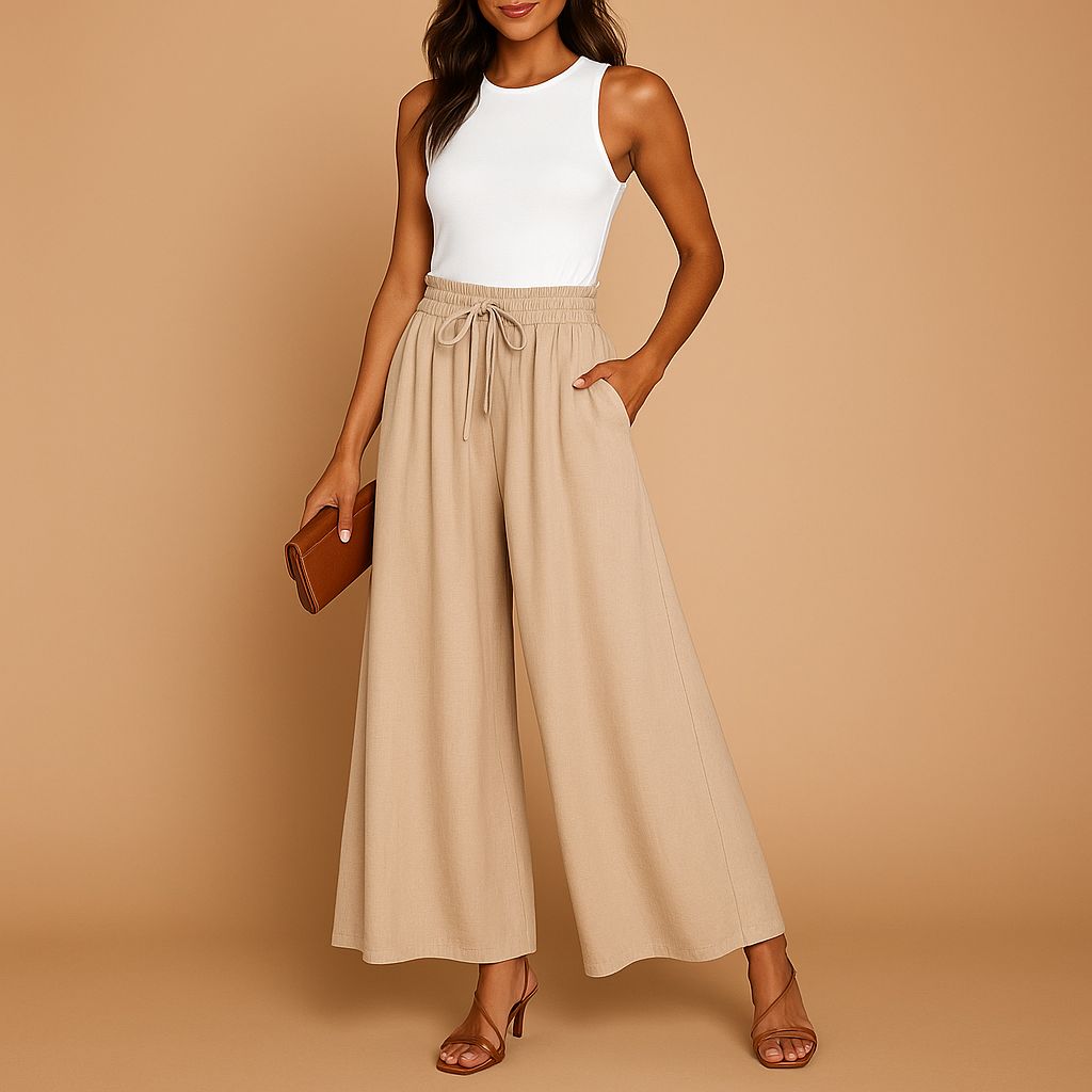 High-waisted elegant wide-leg trousers for women | Yara