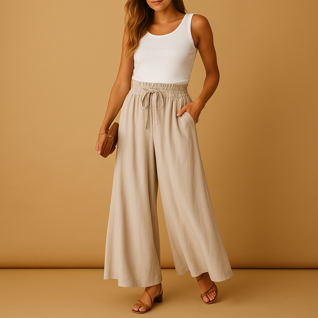 High-waisted elegant wide-leg trousers for women | Yara