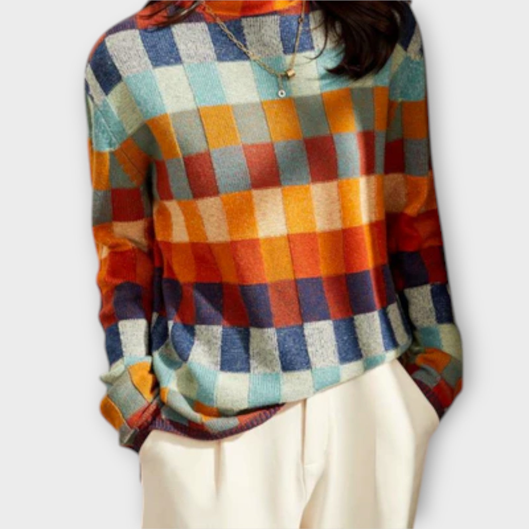 Patchwork Turtleneck for Women
