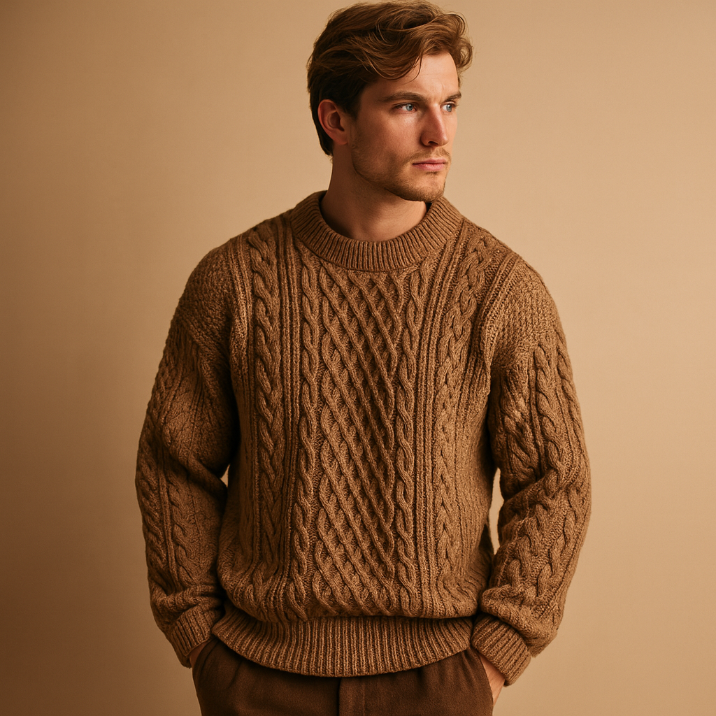 Knitted crew neck sweater for men | Daniel