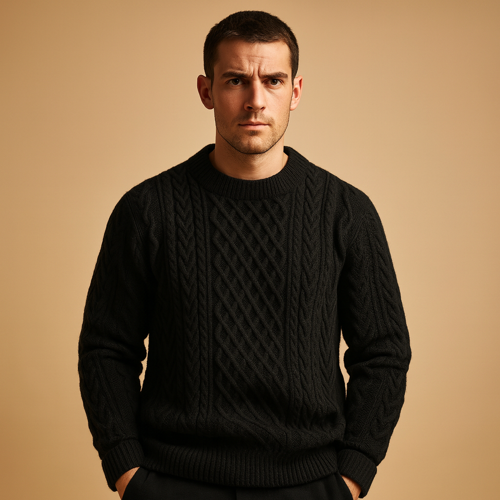 Knitted crew neck sweater for men | Daniel