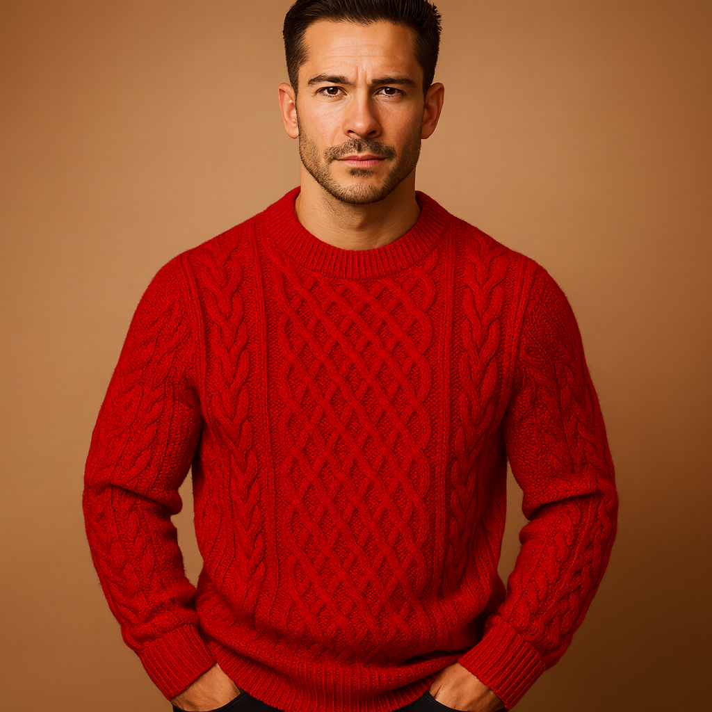 Knitted crew neck sweater for men | Daniel