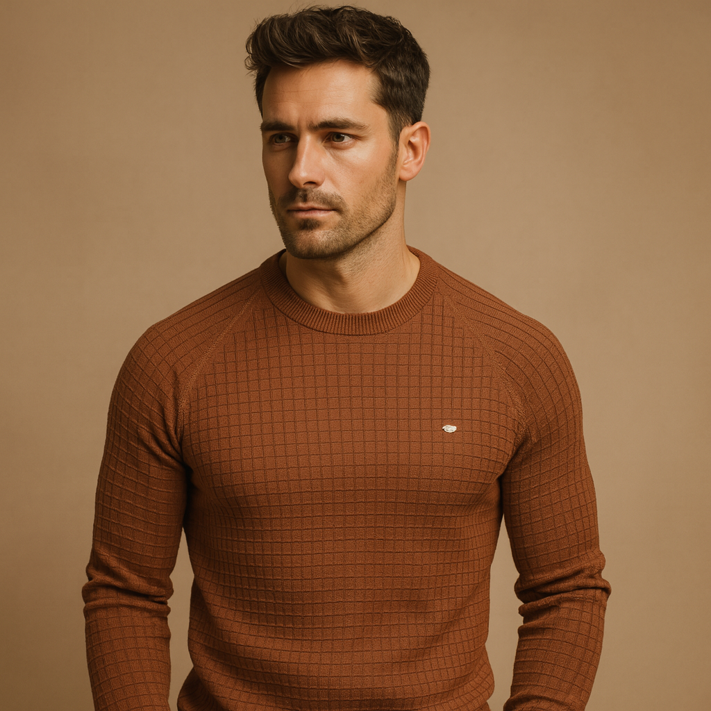 Knitted crew neck sweater for men | Lucas