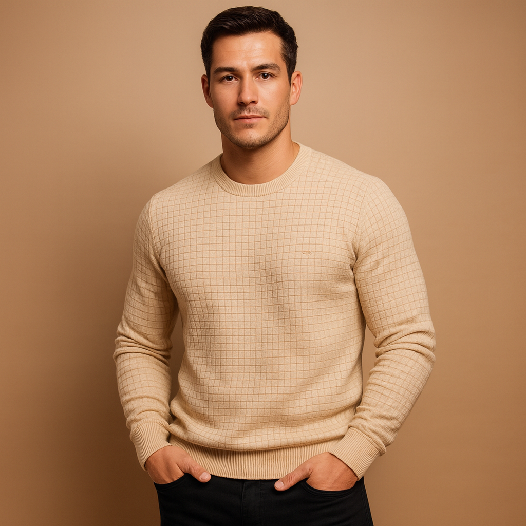 Knitted crew neck sweater for men | Lucas