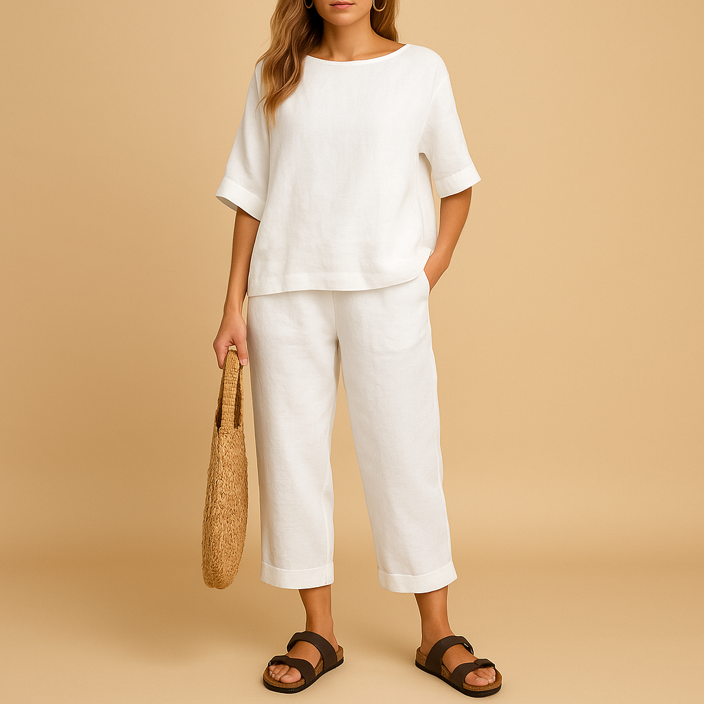 Loose shirt and ankle-length trousers set for women | Mira