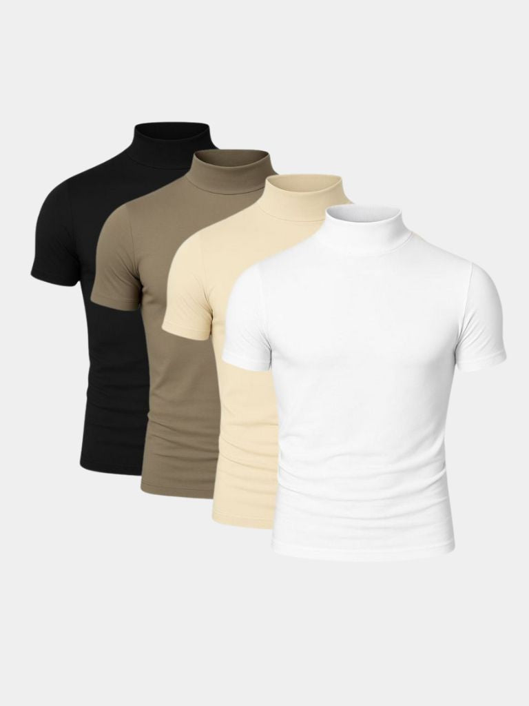 Solid Casual Turtle Neck T-Shirt for Men