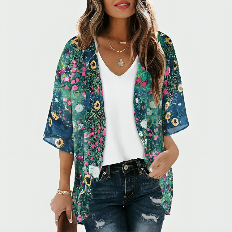 Chicallure Lightweight Floral Kimono Cardigan