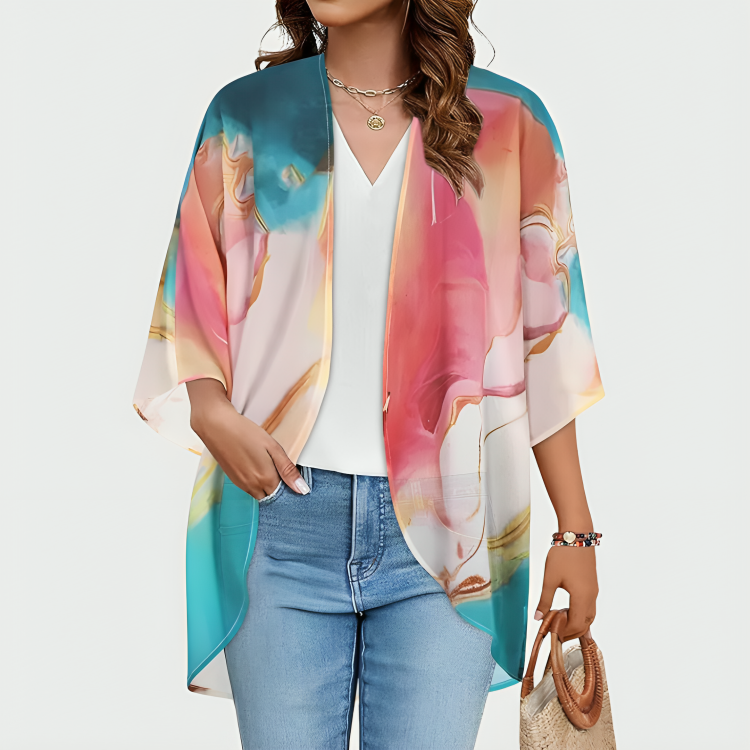 Chicallure Lightweight Floral Kimono Cardigan