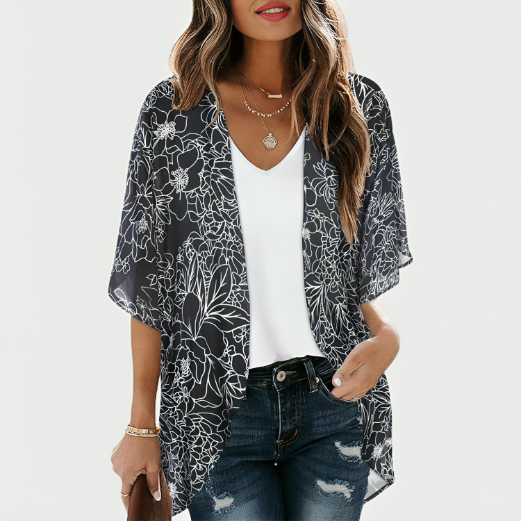 Chicallure Lightweight Floral Kimono Cardigan