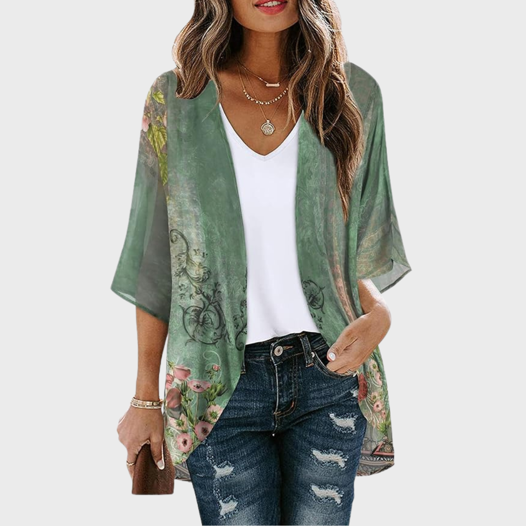 Chicallure Lightweight Floral Kimono Cardigan