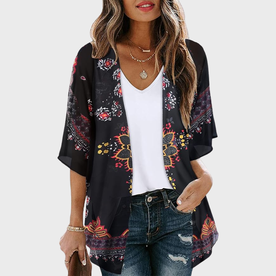 Chicallure Lightweight Floral Kimono Cardigan